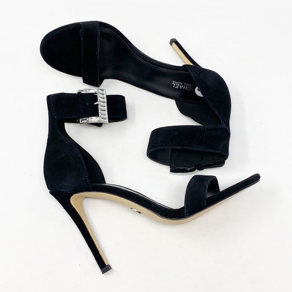 NWOT MICHAEL Michael Kors Giselle Embellished-Buckle Suede Sandals - Picture 5 of 15